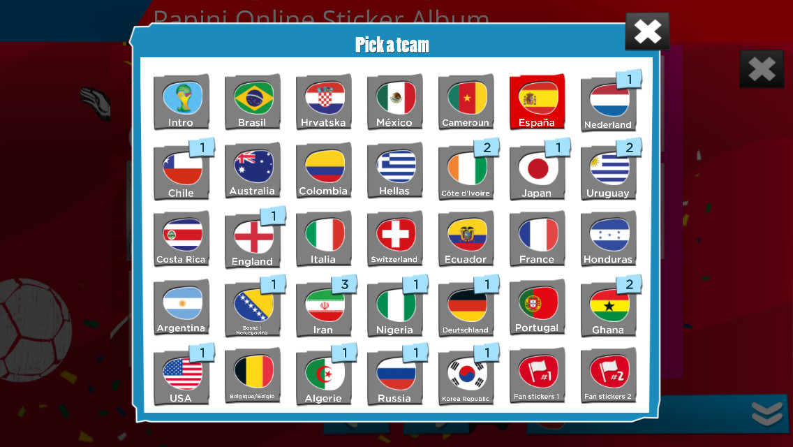 Neopoly Panini Stickeralbum World Cup  Brazil 2014 Mobile  App