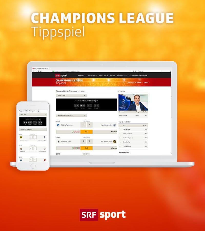 SRF Champions League 2018/19 Predictor SRF Champions League 2018/19 Predictor