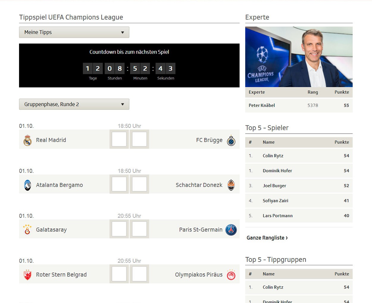 Neopoly - SRF Champions League 2019/20 